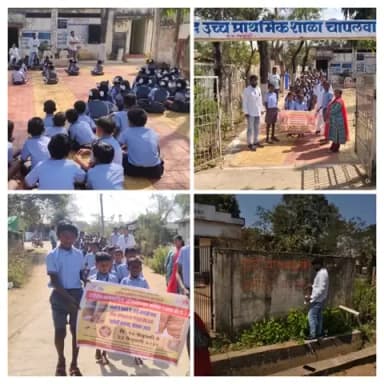 आज दिनांक 09/02/2026 रोजी प्राथमिक आरोग्य केंद्र रेगडी उपकेंद्र चापलवाडा येथे जिल्हा परिषद शाळेमध्ये , 10 /02/26 ते 23/02/26 रोजी होणाऱ्या IDA प्रोग्राम बद्दल माहिती सांगण्यात आली तसेच गावामधून जनजागृती रॅली कडण्यात आली व भिंतीवर म्हणी लिह