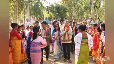 সৰুপথাৰ: সৰুপথাৰৰ মধ্যমপুৰত ৰাসমঞ্চৰ আধাৰশিলা স্থাপন বিধায়ক বিশ্বজিত ফুকনৰ