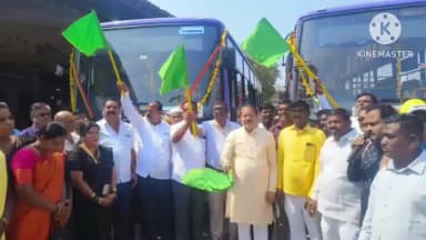 ಮುದ್ದೇಬಿಹಾಳ: ಪಟ್ಟಣದಲ್ಲಿ ನೂತನ ನಗರ ಸಾರಿಗೆ ಬಸ್ಸಗಳಿಗೆ ಚಾಲನೆ ನೀಡಿದ ಶಾಸಕ ಅಪ್ಪಾಜಿ ನಾಡಗೌಡ ಪಾಟೀಲ್