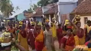 ஆண்டிமடம்: இலையூர் கிராமத்தில் சமயபுரம் பாதயாத்திரை செல்லும் பக்தர்கள் பால்குடம் எடுத்து வழிபாடு