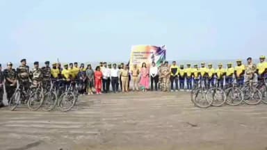 पालघर: सीआयएसएफ च्या वतीने आयोजित वंदे मातरम कोस्टल सायक्लोथोनचे डहाणू येथे जिल्हाधिकारी यांनी केले स्वागत