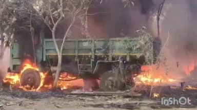 ইন্দপুর: ইন্দপুরের জঙ্গলে ভয়াবহ আগুন, পুড়ে ছাই ট্রাক্টর ও ট্রাক