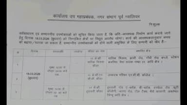 ग्वालियर गिर्द: ग्वालियर: 18 मार्च को कई इलाकों में बिजली कटौती, जानिए शेड्यूल