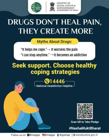 Drugs don’t solve problems, they make them worse—seek help and call 14446 for support.
