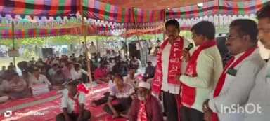 కొత్తగూడెం: పాల్వంచ కేటీపీఎస్ ఆర్టిజన్ల సమ్మె శిబిరం సందర్శించి మద్దతు తెలిపిన సిపిఎం పార్టీ శ్రేణులు