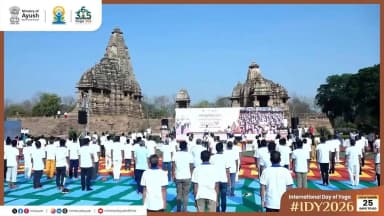 Here are some stunning moments from the 25-day countdown event for the #InternationalDayofYoga2026 in Khajuraho, Madhya ...