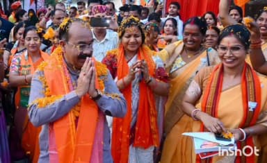 सूरजपुर: शिवनंदनपुर में भाजपा की विशाल चुनावी सभा, उपमुख्यमंत्री अरुण साव ने मांगे समर्थन के वोट