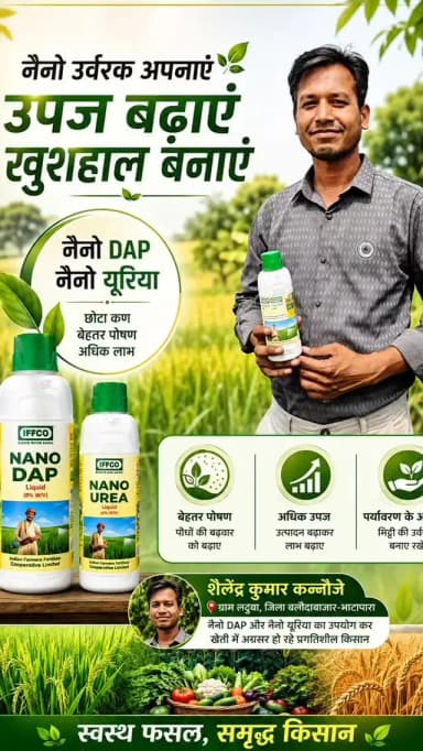 नैनो यूरिया व नैनो डीएपी के उपयोग से शैलेन्द्र ने पकड़ी आधुनिक खेती की राह, भारी भरकम उर्वरक के बोझ से मिली मुक्ति, कम लागत व अधिक मुनाफे की खेती बनी मिसाल।
#Balodabazar
#Chhattisgarh
#Agriculture