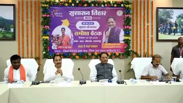 मुख्यमंत्री श्री विष्णुदेव साय ने कांकेर में आयोजित समीक्षा बैठक में कांकेर, कोंडागांव, नारायणपुर एवं बस्तर जिले में संचालित योजनाओं और विकास कार्यों की प्रगति की विस्तृत समीक्षा की।
बैठक में विधायक अंतागढ़ श्री विक्रम उसेंडी, कांकेर विधायक श्री आशाराम नेताम, मुख्यमंत्री के प्रमुख सचिव श्री सुबोध कुमार सिंह, मुख्यमंत्री के विशेष सचिव एवं आयुक्त जनसंपर्क श्री रजत बंसल, बस्तर संभाग आयुक्त श्री डोमन सिंह, कलेक्टर कांकेर श्री निलेश कुमार महादेव क्षीरसागर, कलेक्टर बस्तर श्री आकाश छिकारा, कलेक्टर कोंडागांव सुश्री नुपूर राशि पन्ना, कलेक्टर नारायणपुर श्रीमती नम्रता जैन सहित चारों जिलों के एसपी, डीएफओ एवं वरिष्ठ अधिकारी उपस्थित रहे।
अधिकारियो को निर्देशित किया कि समाधान शिविरों के माध्यम से आमजन की समस्याओं का प्रभावी निराकरण सुनिश्चित करें तथा प्रधानमंत्री आवास, कृषि, स्वास्थ्य, पेयजल, महिला सशक्तिकरण और सड़क सुरक्षा जैसी योजनाओं के क्रियान्वयन में और अधिक गति लाएं।
#SuShasanTihar2026 #CMVishnuDeoSai