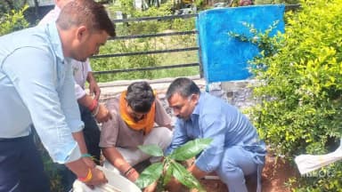 विश्व पर्यावरण दिवस की मौके पर नगर खनियाधाना में विधायक पुत्र और सैकड़ो भाजपा कार्यकर्ताओं ने किया वृक्षारोपण