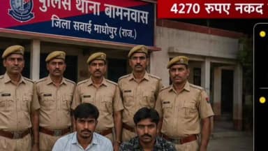 बामनवास: बामनवास पुलिस थाना की बड़ी कार्रवाई: ताश के पत्तों पर लग रहे दांव का भंडाफोड़, 2 जुआरी गिरफ्तार