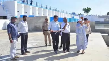வாலாஜா: ஆற்காடு திருமலைச்சேரி மற்றும் புதுப்பாறை கிராமங்களுக்கிடையே உள்ள பாலாறு அணை கட்டினை மாவட்ட ஆட்சியர் ஆய்வு மேற்கொண்டார்