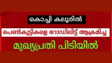 കണയന്നൂർ: കൊച്ചി കലൂരിൽ പെൺകുട്ടികളെ റോഡിലിട്ട് ആക്രമിച്ച പ്രതി പിടിയിൽ