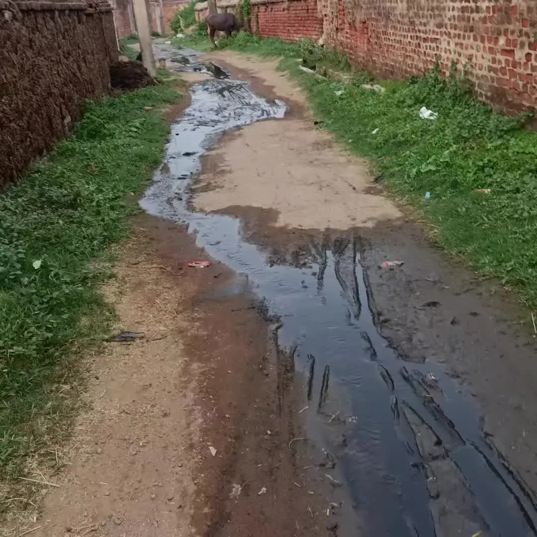 poriyahat प्रखण्ड अंतर्गत ग्राम Danre के पाठक टोला वॉर्ड no 16 me यहां के लोगों ने
नाली काट कर पानी road me baha रहा है