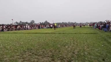 মিনাখাঁ: নলফা এলাকায় হল ঘোড়া দৌড় প্রতিযোগিতা