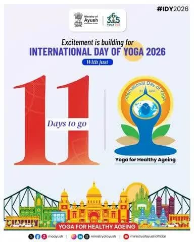 11 Days. 1 Global Movement. 12 Years of Celebrating Wellness.
The countdown to the International Day of Yoga 2026 is on.
#IDY2026 #YogaForHealthyAgeing #IDY
@railminindia