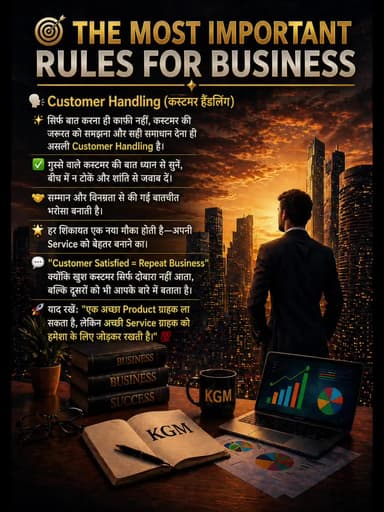 THE MOST IMPORTANT RULES FOR BUSINESS
🗣️ Customer Handling