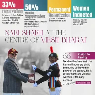 Empowering Women, Strengthening India 🇮🇳
From greater representation to expanded opportunities, Nari Shakti continues to play a pivotal role in shaping the vision of Viksit Bharat.
#12YearsOfNariShakti
