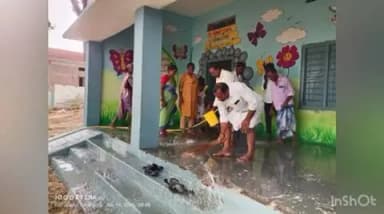 ధర్మపురి: తమ ఊరి బడి బాగు కోసం శ్రమ దానం చేసిన గ్రామ సర్పంచ్ మరియు పాలక వర్గం
