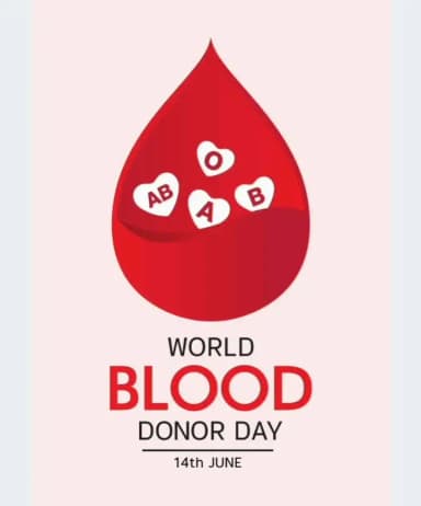 विश्व रक्तदाता दिवस(World Blood Donor Day)
हर साल 14 जून को सुरक्षित रक्त और रक्त उत्पादों की आवश्यकता के बारे में।(BC)