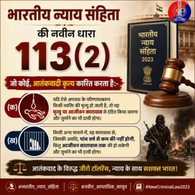 भारतीय न्याय संहिता की नवीन धारा 113(2)
#भारतीय_न्याय_संहिता #नवीन_आपराधिक_कानून #NewCriminalLaw2023