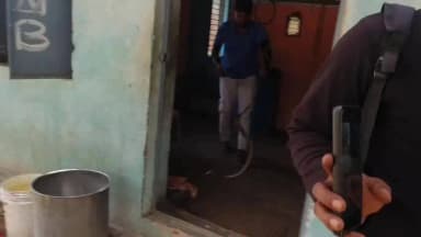 ಹಿರಿಯೂರು: ಪಾಲವ್ವನಹಳ್ಳಿ ಗ್ರಾಮದ ಸರ್ಕಾರಿ ಶಾಲೆಯ ಅಡುಗೆ ಕೋಣೆಗೆ ಊಟಕ್ಕೆ ಬಂದ ನಾಗರಹಾವು ರಕ್ಷಣೆ