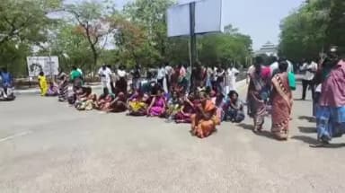 நாமக்கல்: கட்டிடம் இடிக்கும் போது உயிரிழந்த படுகாயம் அடைந்த தொழிலாளிக்கு இழப்பீடு வழங்ககோரி குடும்பத்தினர் போராட்டத்தில் ஈடுபட்டதால் பரபரப்பு ஏற்பட்டது