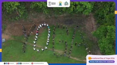 From many hearts, one message - YOGA
A magnificent human formation of the word YOGA at Khandarani Dam, Belpahari, Jhargram, West Bengal, symbolising unity, wellness, and harmony with nature.
#IDY2026 #YogaForHealthyAgeing #स्वस्थ_आयु_के_लिए_योग #InternationalDayOfYoga2026 #Yoga365
#VandeYoga #Gangotritogangasagar #Hargharyoga #Pmkesaathyoga
@narendramodi @mppratapraojadhao @mdniyyoga @mib_india @akashvani_air @aiia_gov @ddnational @airnewsalerts @ani_trending @ptinews_multimedia @unitednewsofindia @mygovindia @mygovbangla @mygov.hindi @mib_india @yasministryindia @mybharatgov