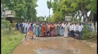 கீழ்வேளூர்: வேளாங்கண்ணி புறவழி சாலை அமைக்க நில அளவீடு செய்ய வந்த அதிகாரிகளை முற்றுகையிட திரண்ட பொதுமக்கள்