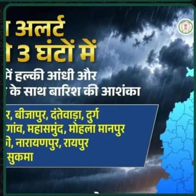 मौसम अलर्ट
अगले 3 घंटों में बालोद, बस्तर, बीजापुर, दंतेवाड़ा, दुर्ग, कांकेर, कोंडागांव, महासमुंद, मोहला मानपुर अंबागढ़ चौकी, नारायणपुर, रायपुर, राजनांदगांव, सुकमा के अधिकांश स्थानों पर हल्की आंधी और सतही हवा (30-40 किमी प्रति घंटे) के साथ बारिश होने की आशंका है।
सावधानी ही सुरक्षा है।
सतर्क रहें, सुरक्षित रहें।
#chhattisgarh #weatherupdates
https://www.instagram.com/p/DZxitvZMMRW/?igsh=MWhuMWZmdnF6YjlwYQ==