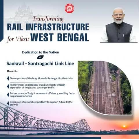 Benefiting the district of Howrah, this new Link line will decongest the Howrah - Santragachi rail corridor and increase operational efficiency.
#Railinfra4WestBengal