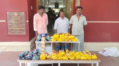 வேடசந்தூர்: தடை செய்யப்பட்ட புகையிலையை விற்பனை செய்த நான்கு பேர் கைது
