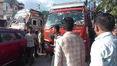 बुरहानपुर नगर: हमीदपुरा बाईपास पर मोटरसाइकिल चालक को ट्रक चालक ने मारी टक्कर