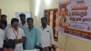 திருவெறும்பூர்: MLA அலுவலகத்தில் நடைபெற்ற ரத்ததான முகாமில் பங்கேற்ற எம்எல்ஏ நவல்பட்டு விஜி