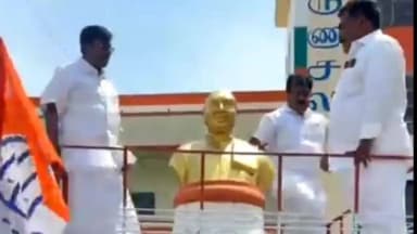 திருச்சி: காந்தி காமராஜர் சிலைக்கு மாலை அணிவித்து கட்சி அலுவலகத்தில் ஆலோசனையின் ஈடுபட்ட காங்கிரஸ் அமைச்சர் விஸ்வநாதன்