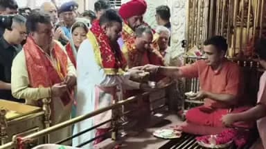आबू रोड: आबूरोंड से मुख्यमंत्री भजनलाल शर्मा अंबाजी पहुंचे, मां अंबाजी के दरबार में शीश टेका और प्रदेश की खुशहाली की कामना की