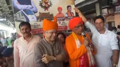 सीकर: सीकर रेलवे स्टेशन पर रेल मंत्री अश्विनी वैष्णव का हुआ जोरदार स्वागत