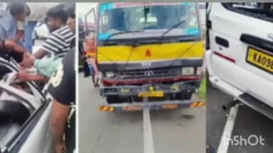 ಮೈಸೂರು: ಎಕ್ಸ್ಪ್ರೆಸ್ ವೇ ನಲ್ಲಿ ಮೈಸೂರು ಜಿಲ್ಲೆಯ ಬಿಇಓಗಳು ಪ್ರಯಾಣಿಸುತ್ತಿದ್ದ ವಾಹನಕ್ಕೆ ಟ್ಯಾಂಕರ್ ಡಿಕ್ಕಿ