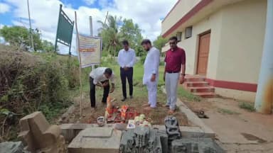 ಹಡಗಲಿ: ಪಟ್ಟಣದಲ್ಲಿ ಸರ್ಕಾರಿ ವಸ್ತು ಸಂಗ್ರಹಾಲಯದ ಸಂರಕ್ಷಣಾ ಹಾಗೂ ಅಭಿವೃದ್ಧಿ ಕಾಮಗಾರಿಗೆ ಚಾಲನೆ ನೀಡಿದ ಶಾಸಕ ಕೃಷ್ಣ ನಾಯ್ಕ್