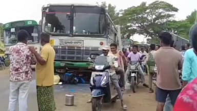 పలాస: కాశీబుగ్గ మున్సిపాలిటీ పరిధి చిన్నబడం సమీపంలో పాల క్యాన్లతో వెళుతున్న ద్విచక్ర వాహనాన్ని ఢీ కొట్టిన ఆర్టీసీ బస్సు