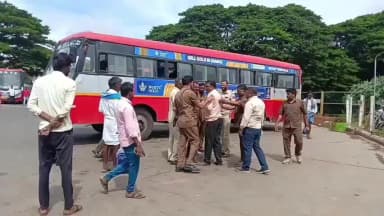 ಚಿತ್ರದುರ್ಗ: ಚಿತ್ರದುರ್ಗದಲ್ಲಿ ಸಾರಿಗೆ ಸಿಬ್ಬಂದಿಗಳಿಂದ ಪ್ರಯಾಣಿಕನ ಮೇಲೆ ಗೂಂಡಾ ವರ್ತನೆ