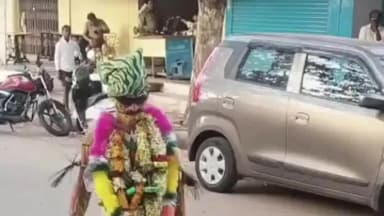 ಕೊಪ್ಪಳ: ಮೊಹರಂ ಹಬ್ಬದ ನಿಮಿತ್ತ ಹುಲಿ ವೇಶಧಾರಿಯ ಕುಣಿತ ನಗರದಲ್ಲಿ ಗಮನ ಸೇಳೆಯಿತು