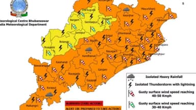 ପଦ୍ମପୁର: ଜିଲ୍ଲାରେ ଆସନ୍ତାକାଲି ବର୍ଷା ହେବା ନେଇ ଜିଲ୍ଲାକୁ ୟେଲୋ ୱାର୍ଣିଂ ଜାରି
