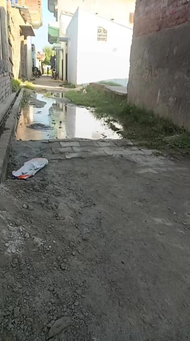 ग्राम मिर्जागंज में नाली बनने के वजूद रोड पर पानी भर रहा है कोई भी देखने नहीं आता है प्रधान भी नहीं ना निकालने बहुत द