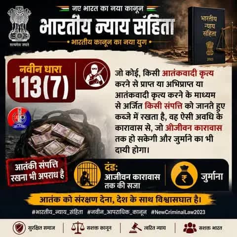 भारतीय न्याय संहिता की नवीन धारा 113(7)
#भारतीय_न्याय_संहिता #नवीन_आपराधिक_कानून #NewCriminalLaw2023