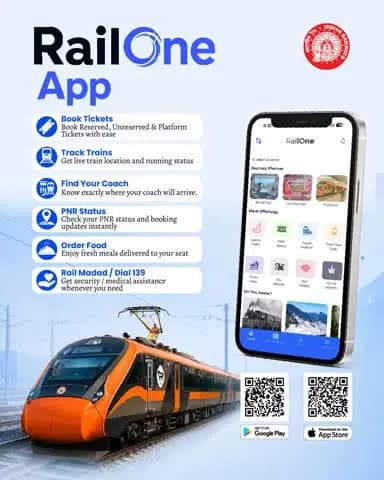 Plan your journey smart with RailOne app - Your Travel BFF
#RailOne #TravelSmart #ModernRailways