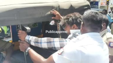 இராமேஸ்வரம்: போக்குவரத்து போலீசார் நிறுத்த சொல்லியும் நிறுத்தாமல் ஓட்டி வந்த கார் ஓட்டுநர்: