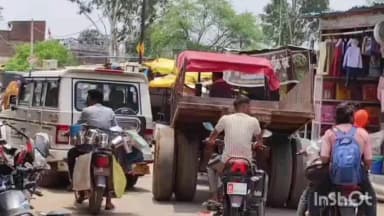 गोपद बनास: मड़वास बाजार में लगा लंबा जाप करना पड़ रहा है लोगों को परेशानियों का सामना