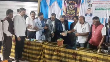 ಮಳವಳ್ಳಿ: ತಾಲ್ಲೂಕಿನ ಹಲಗೂರು ಲಯನ್ಸ್ ಭವನದಲ್ಲಿ ನಡೆದ ಸಮಾರಂಭದಲ್ಲಿ ನೂತನ ಪದಾಧಿಕಾರಿಗಳ ಪದಗ್ರಹಣ