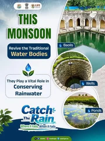 India’s traditional water bodies like baolis, wells and ponds are more than heritage - they're timeless solutions for water conservation.
Let's restore and preserve them for the future.
#CatchTheRain #MissionLiFE